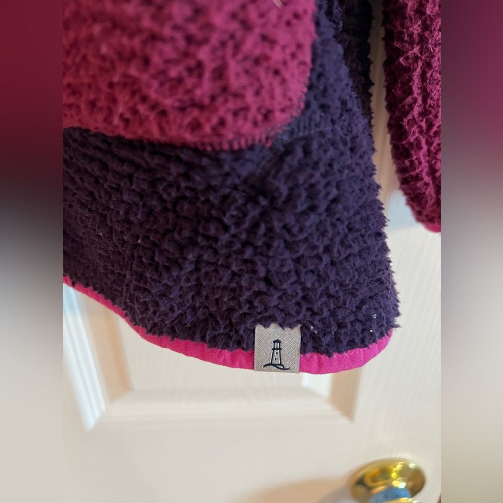 Lands End Teddy Bear Jacket. Purple and pink. Size XL. - Picture 2 of 11